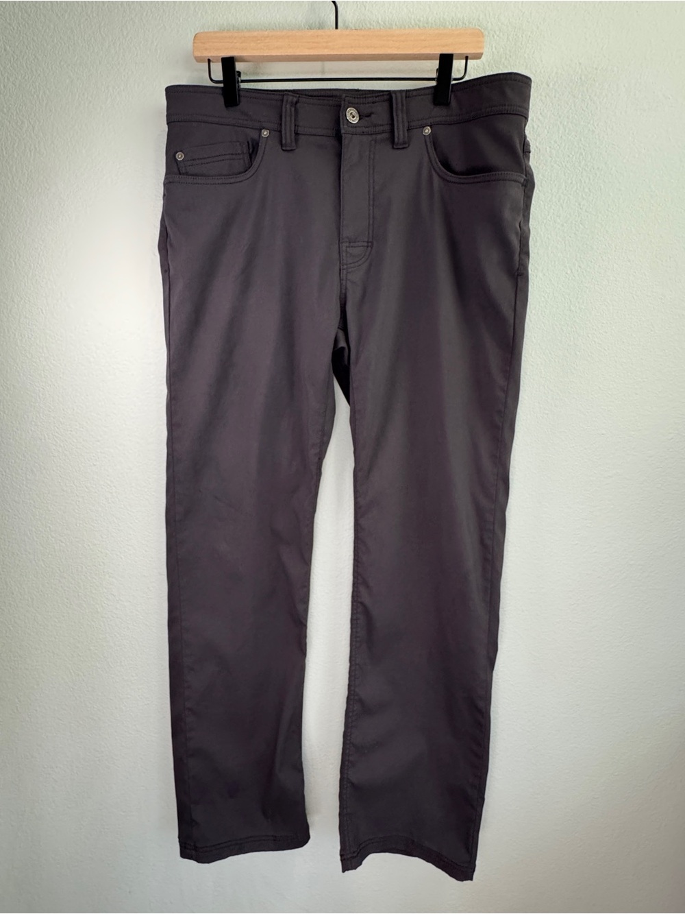 prAna Men's Slim Fit Breathe Pants Charcoal 34x32 Hiking Travel - Picture 2 of 10